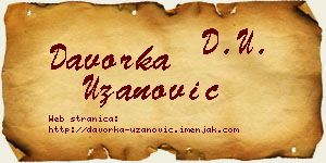 Davorka Uzanović vizit kartica